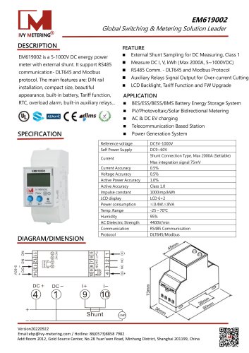 IVY DC Energy Meter EM619002