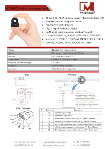 IVY Leakage Current Sensor MD0630T01A-2