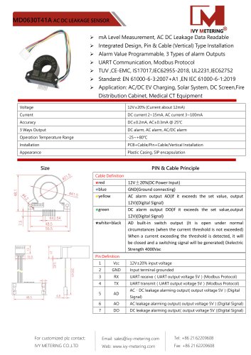 IVY Leakage Current Sensor MD0630T41A