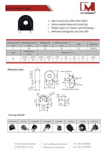 IVY Switching Metering Oriented IVY-CT-PCB-01-10A