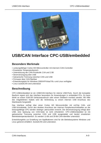 USB/CAN Interface CPC­USB/embedded