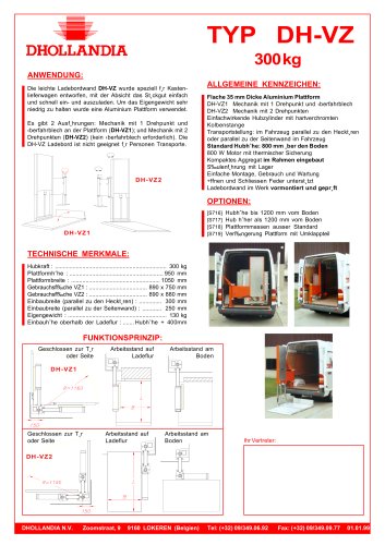 Hubladebühnen für Lieferwagen >  DH-VZ