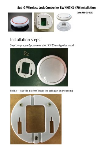 Sub-G Wireless Lock Controller BWNH9X3-470 Installation