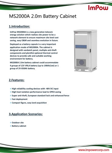 MS2000A 2.0m Battery Cabinet