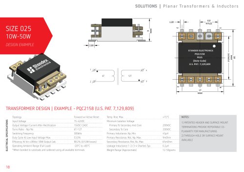 10 W – 50 W Planar Transformers | Serie 025