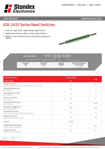 KSK-1A33 Series Reed Switches