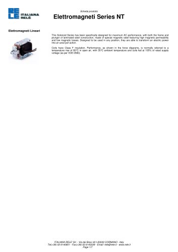 Elettromagneti Linear Solenoids > Series NT