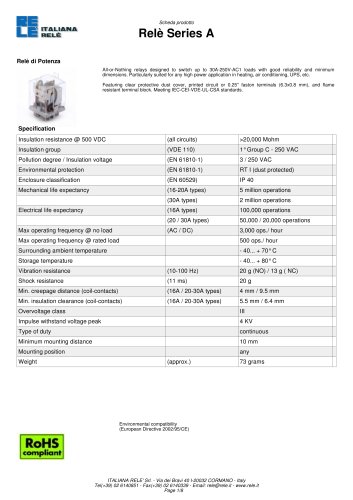 Relè Power Industrial Relays > Series A