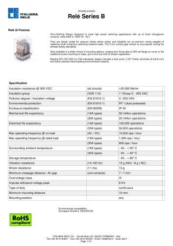 Relè Power Industrial Relays > Series B