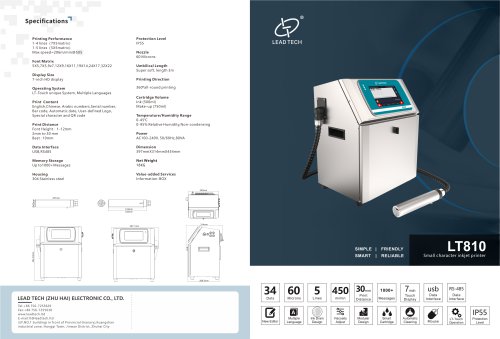 LEAD TECH CIJ Printer LT810