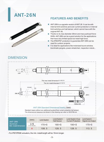 Antuator linear actuator ANT-26N
