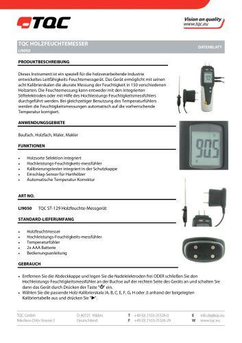 HOLZFEUCHTE-MESSGERÄT MIT TEMPERATURKORREKTUR