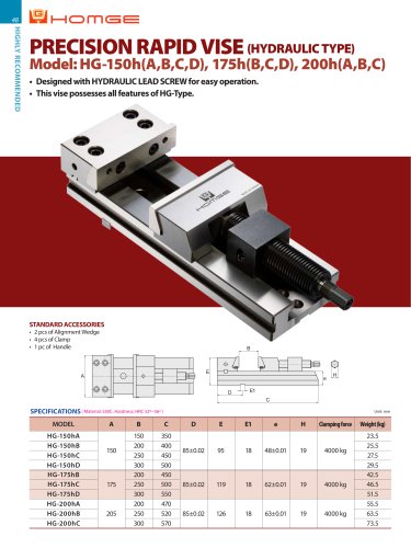 HG PRECISION RAPID VISE (Mechanical /Hydraulic Type)