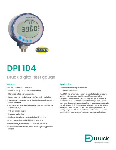 Druck DPI 104 digital test gauge