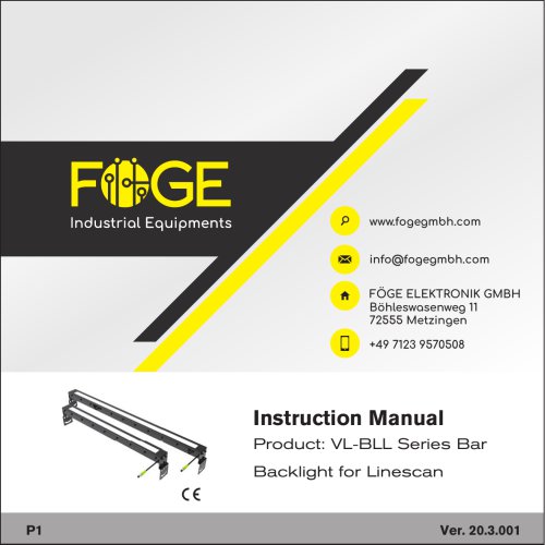 Backlight for Linescan VL-BLL Series Bar