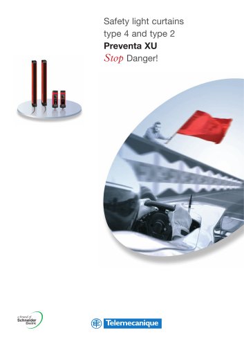 Safety light curtains type 4 and type 2 Preventa XU Stop Danger