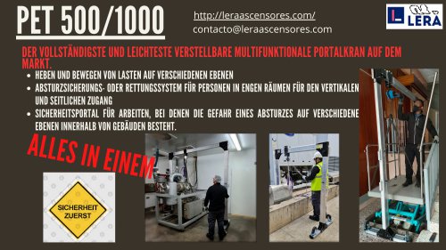 PET 500/1000 TEMPORÄRES HUBGERÜST AUS ALUMINIUM