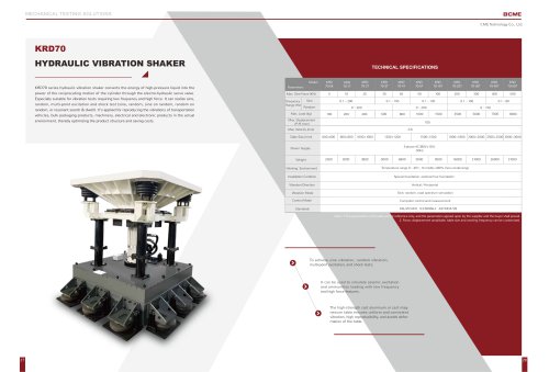 KRD70 Hydraulic Vibration Shaker Vibration Testing Machine