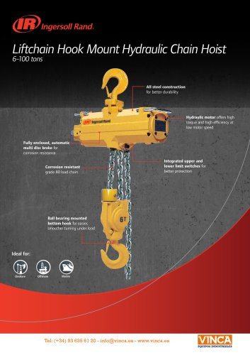 Liftchain Hook Mount Hydraulic Chain Hoist