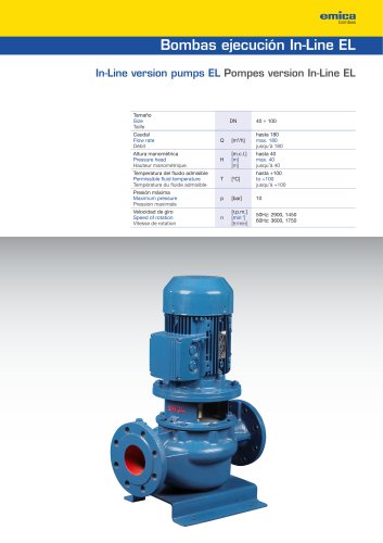 EL - Vertical centrifugal pump in line