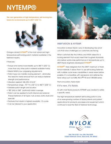 Nytemp High Temperature Self Locking Patch