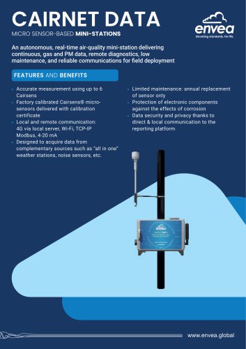 Cairnet &reg; 2020 - air quality and odour monitoring sensor based mini-stations
