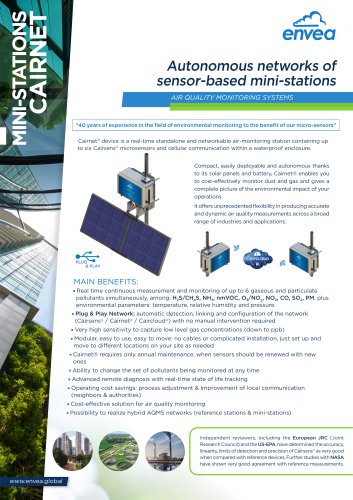 Cairnet ® 2020 - air quality and odour monitoring sensor based mini-stations