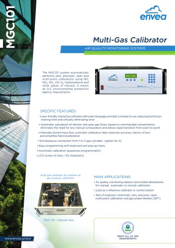 MGC101- Multi-Gas Calibrator