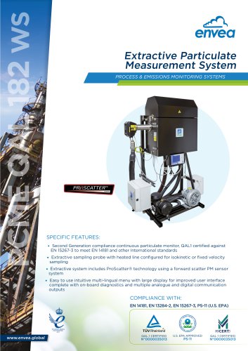 QAL 182 WS Extractive Particulate Measurement System PCME ENVEA