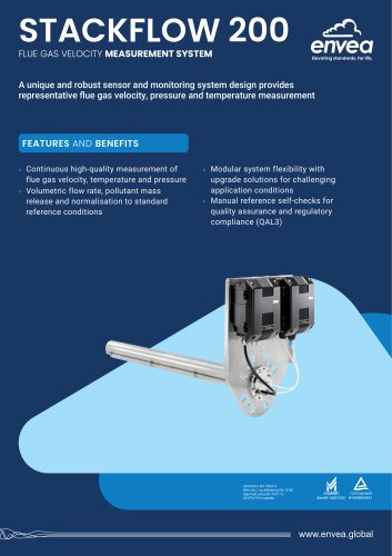 Stackflow200 - QAL1 certified Stack Flowmeter