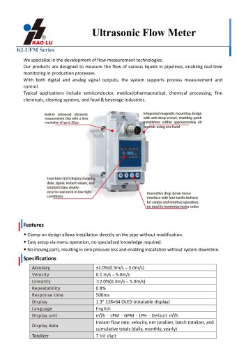 KLUFM Ultrasonic water flow meter