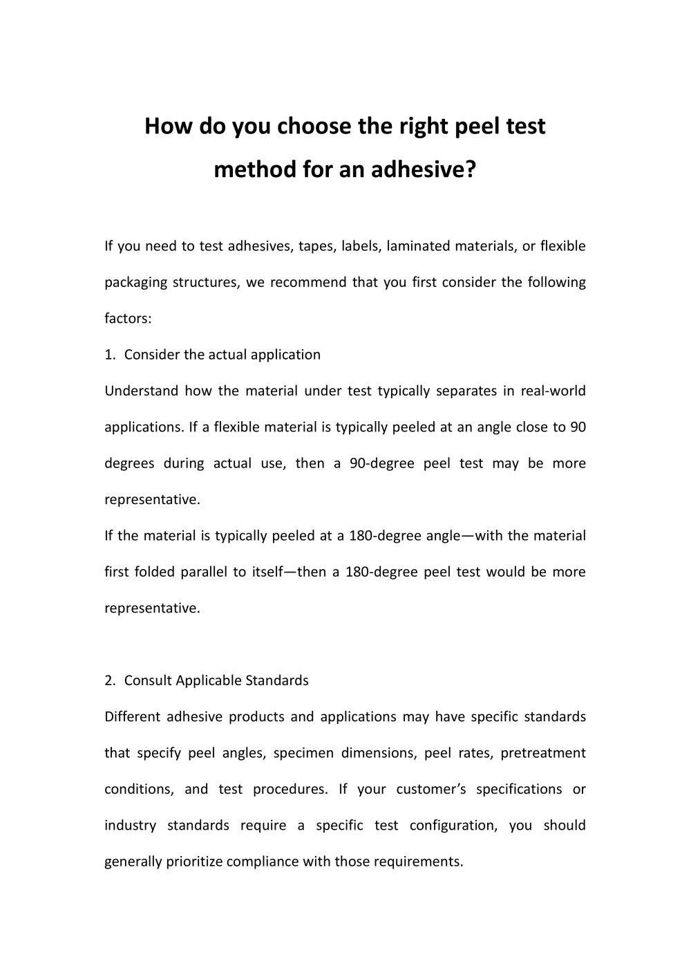 How do you choose the right peel test method for an adhesive? - Jinan Saicheng Electronic Technology Co.,LTD