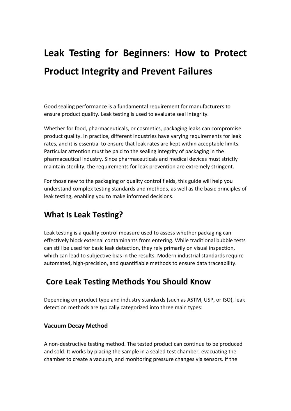 Leak Testing for Beginners: How to Protect Product Integrity and Prevent Failures - Jinan Saicheng Electronic Technology Co.,LTD