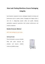 Saicheng-How Leak Testing Machines Ensure Packaging Integrity