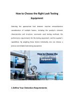 Saicheng-How to Choose the Right Leak Testing Equipment