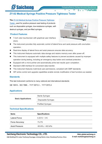 Saicheng ZY-02 Medical Syringe Positive Pressure Tightness Tester 