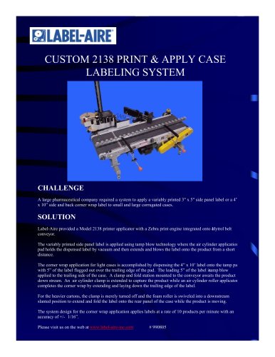 2138 Print & Apply Case Labeling System