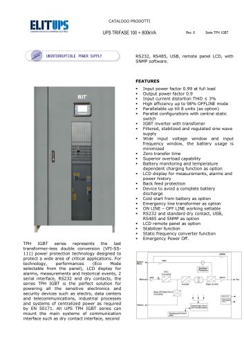 THREE PHASE ON-LINE UPS TPH IGBT 100kVA ÷ 800KVA SERIES