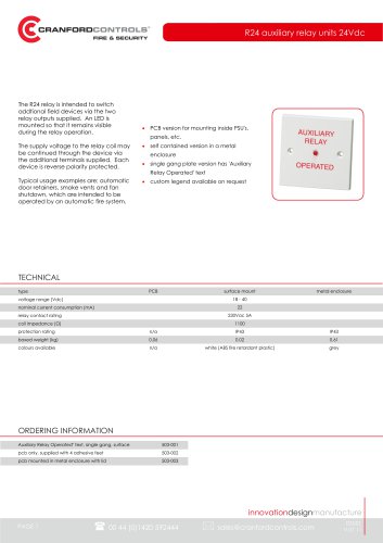 R24 auxiliary relay units 24Vdc