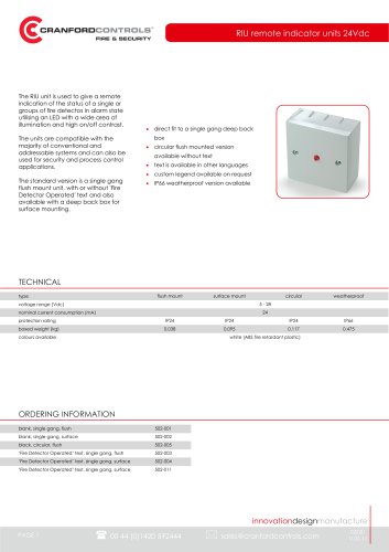 RIU &ndash; Remote Indicator Units
