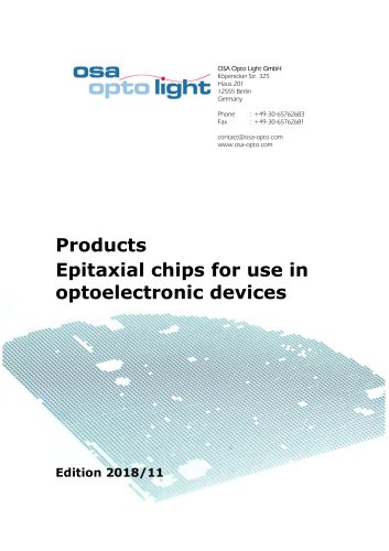 Products Epitaxial chips for use in optoelectronic devices