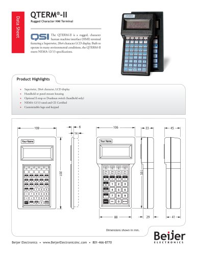 Rugged QTERM-II character terminal data sheet