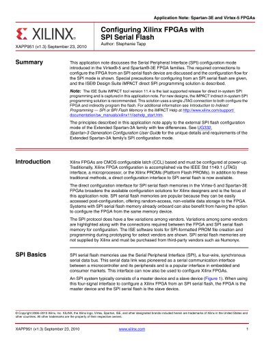 Configuring Xilinx FPGAs with SPI Serial Flash