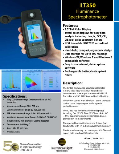 ILT350 Illuminance Spectrophotometer