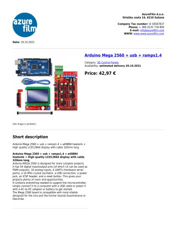 Arduino Mega 2560 + usb + ramps1.4