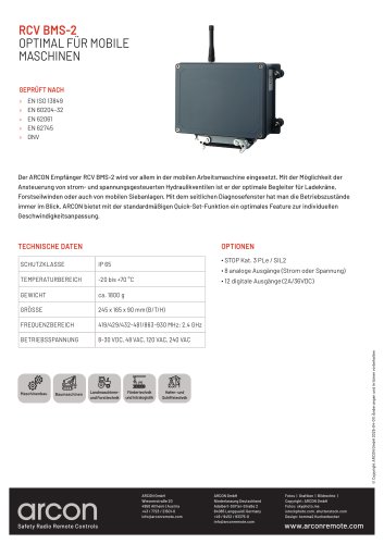 Produktdatenblatt RCV BMS-2