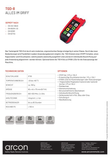 Produktdatenblatt TGD-8