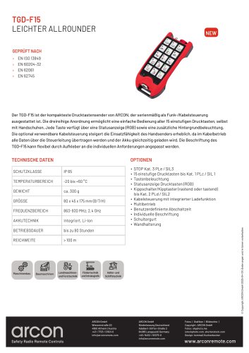 Produktdatenblatt TGD-F15