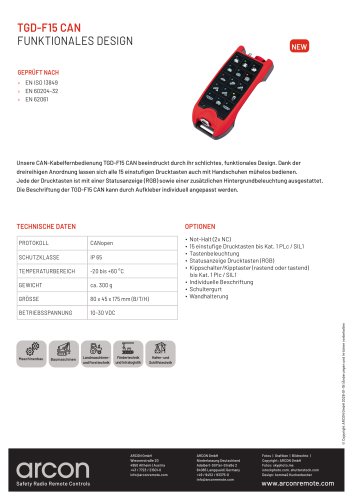 Produktdatenblatt TGD-F15 CAN