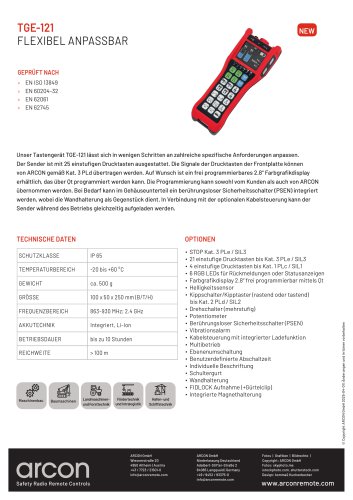 Produktdatenblatt TGE-121